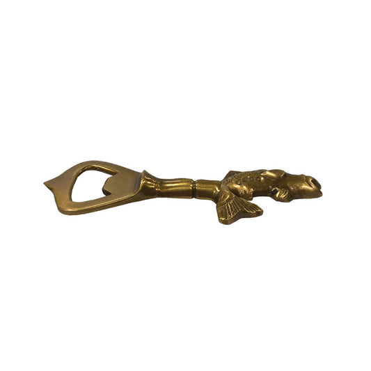 Antiqued Solid Brass Vintage Fish Bottle Opener | Kitchen