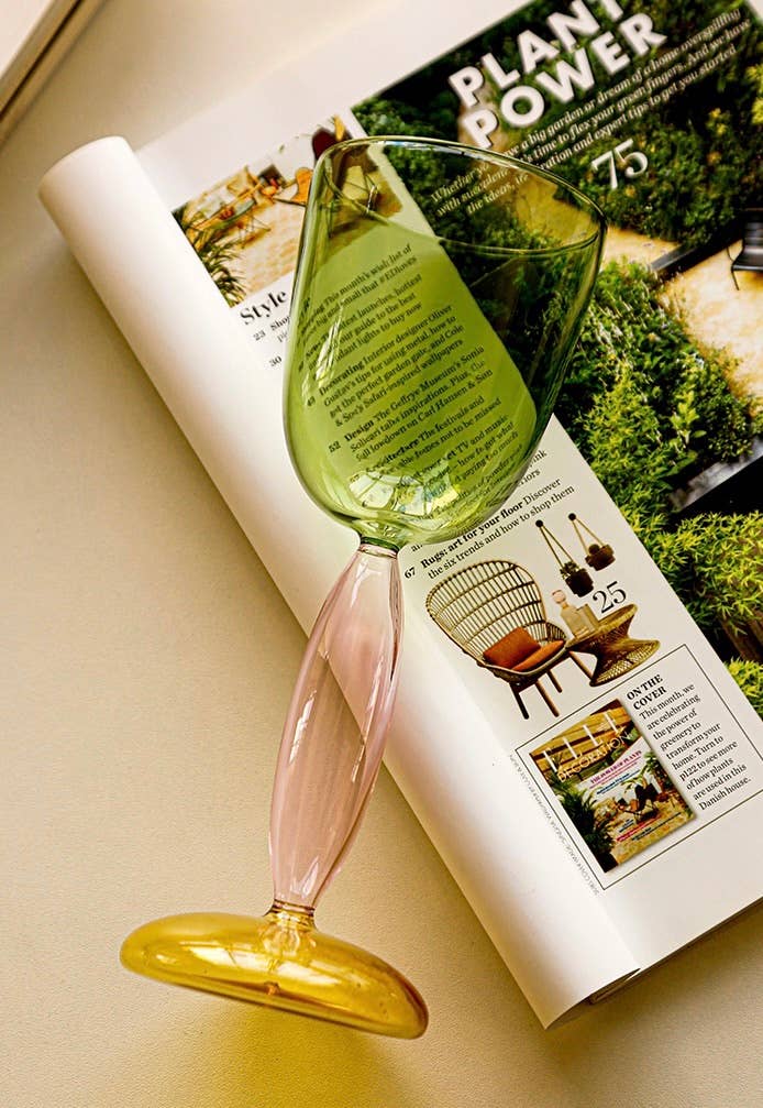 Handblown Coloured Wine Glasses: Burgundy - Sandy Beach