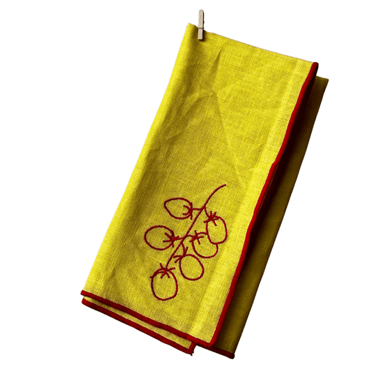 Linen Blend Napkins - Vine Tomatoes (Set of 2)