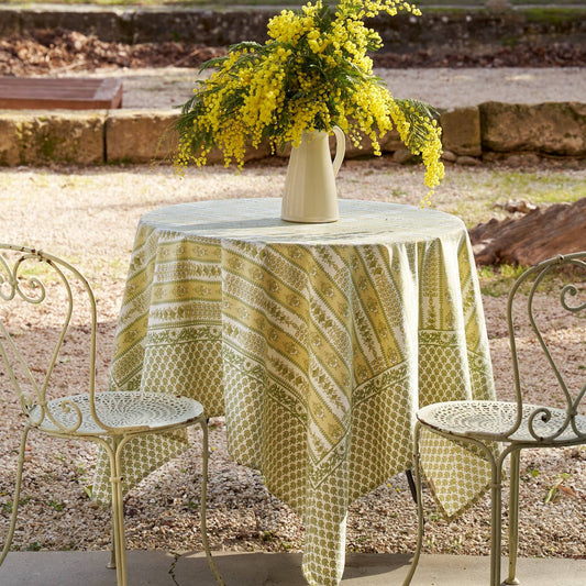 Provence Avignon Pistache Tablecloth: 90" x 90"