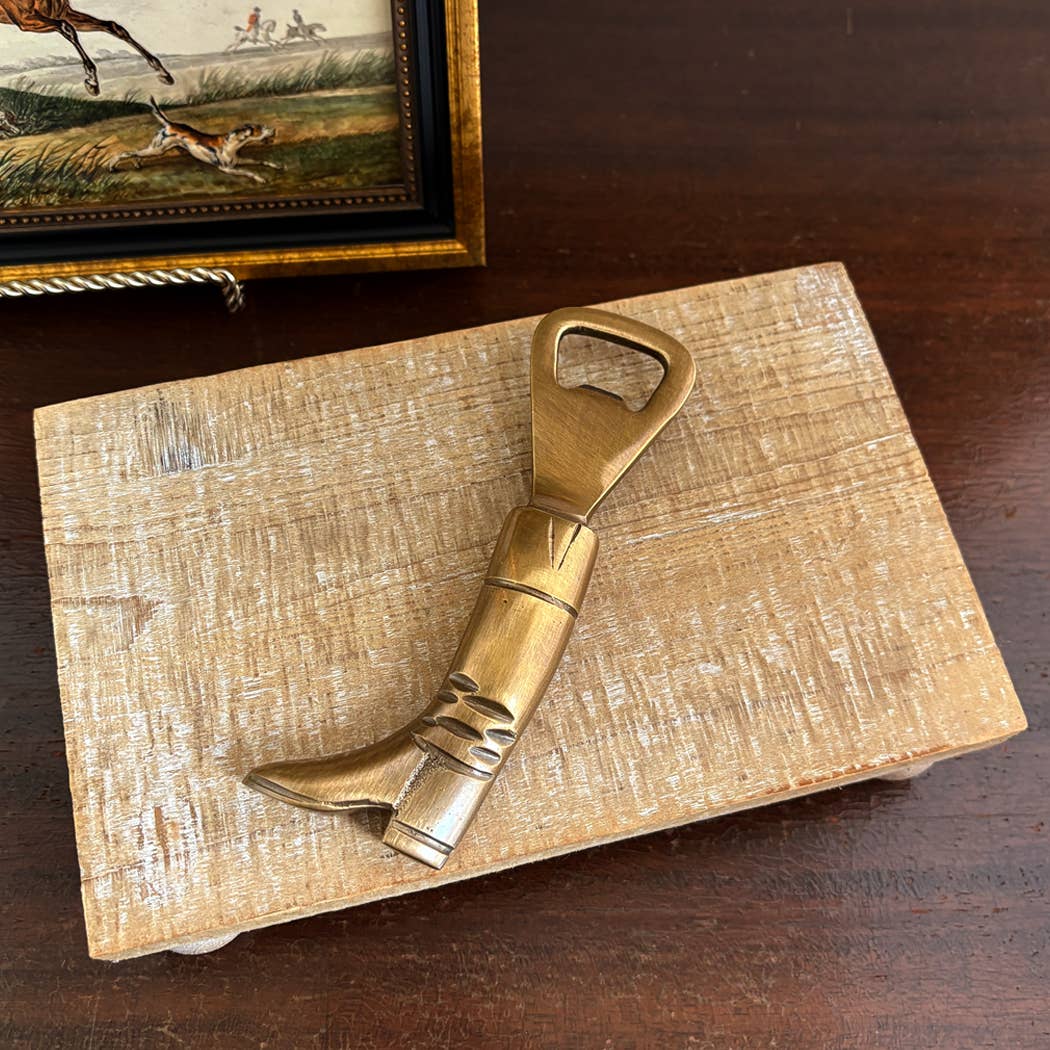 Antiqued Brass Equestrian Boot Bottle Opener | Kitchen