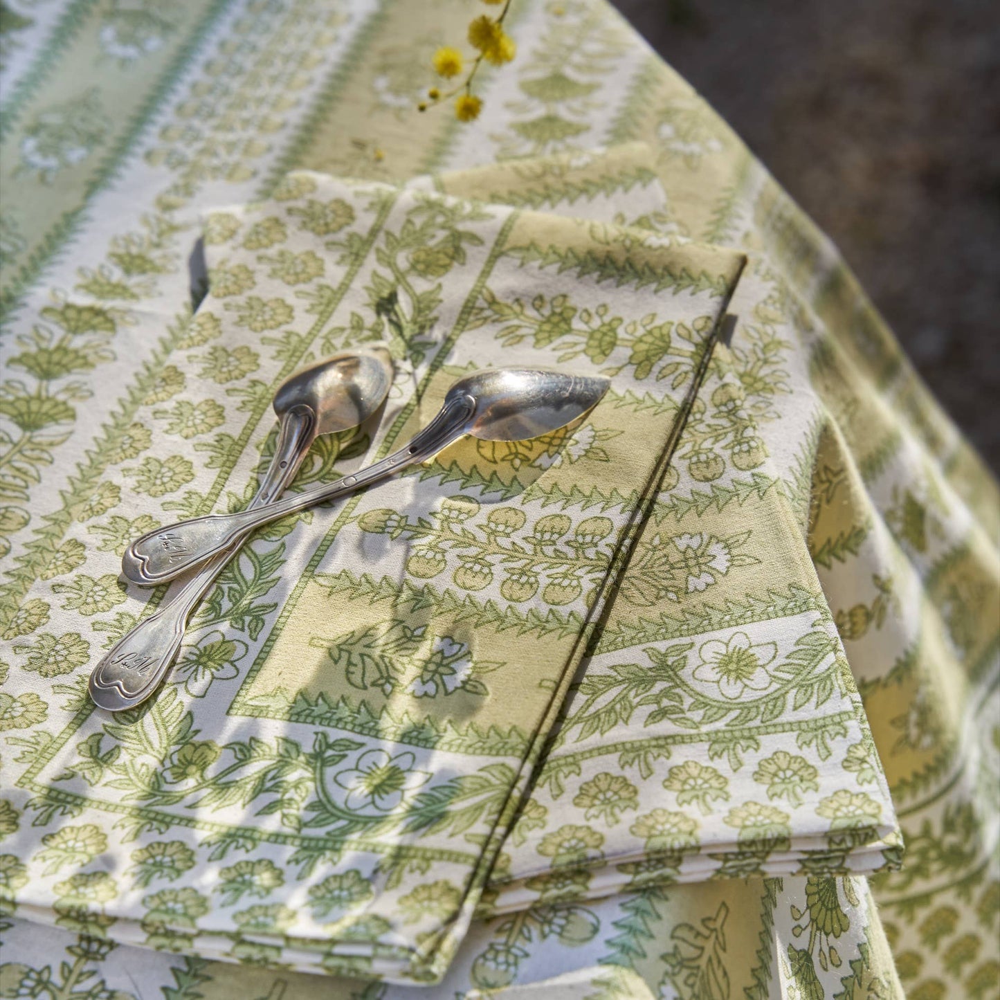 Provence Avignon Pistache Tablecloth: 90" x 90"