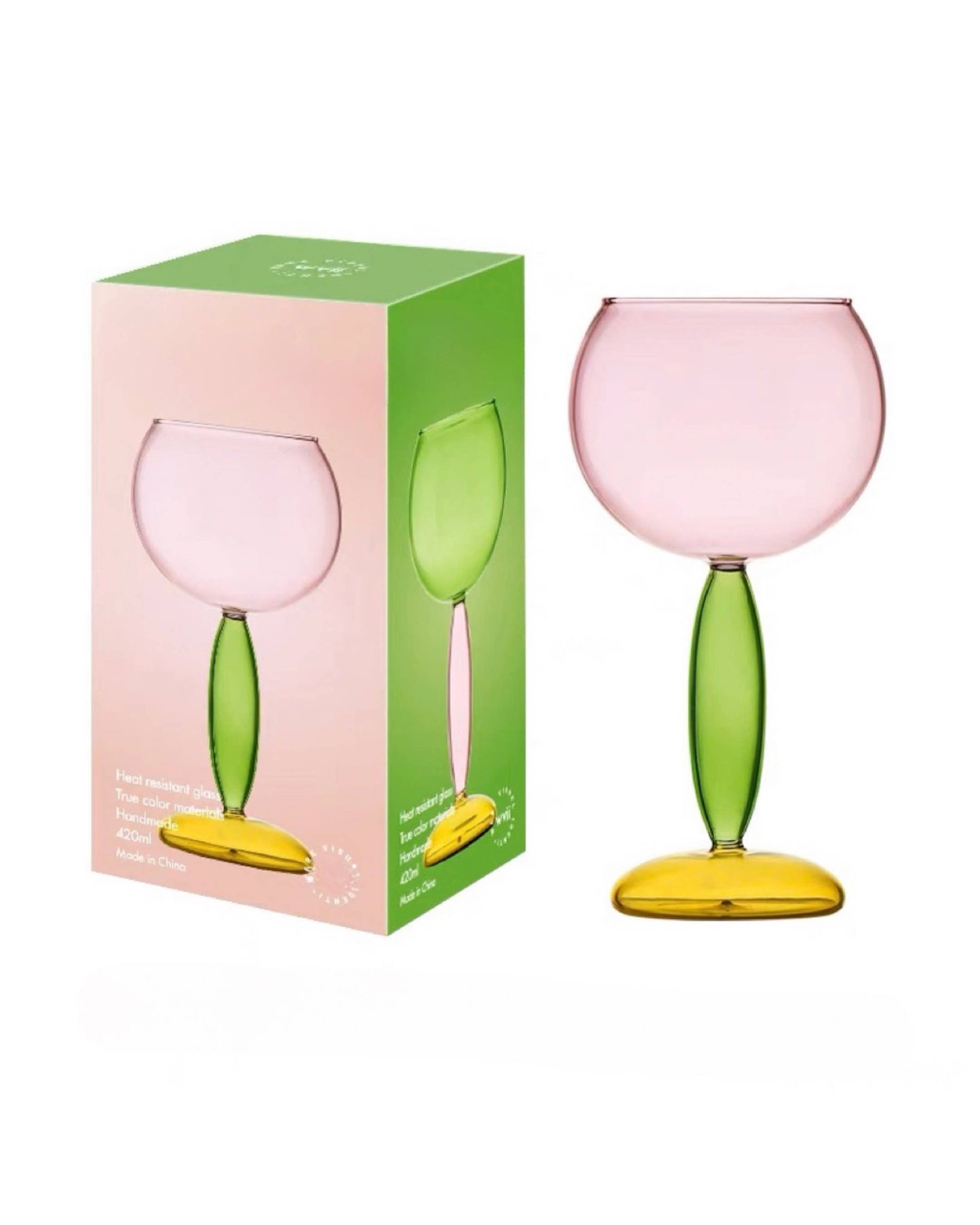 Handblown Coloured Wine Glasses: Burgundy - Sandy Beach