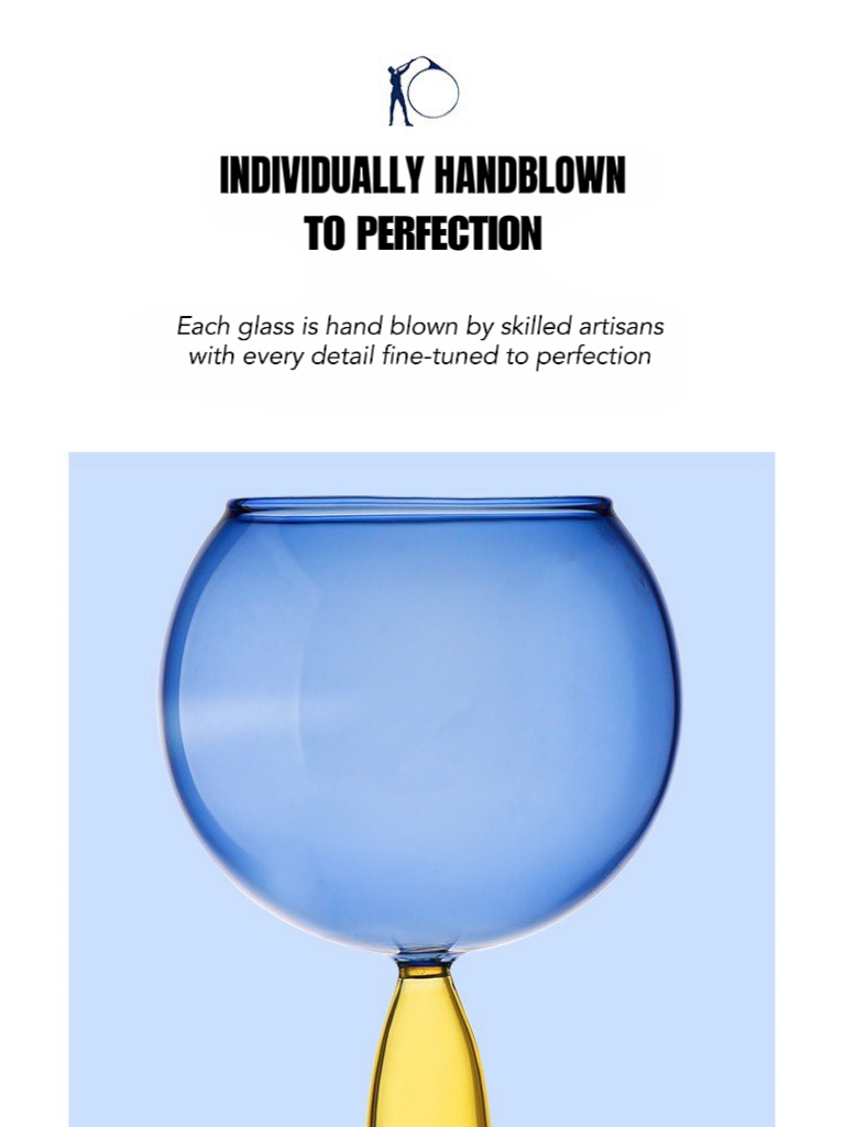 Handblown Coloured Wine Glasses: Burgundy - Sandy Beach