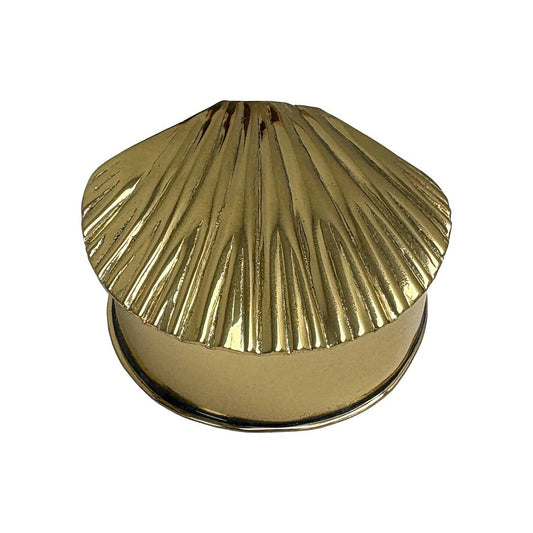 Antiqued Brass Sea Shell Decorative Trinket Box | Storage
