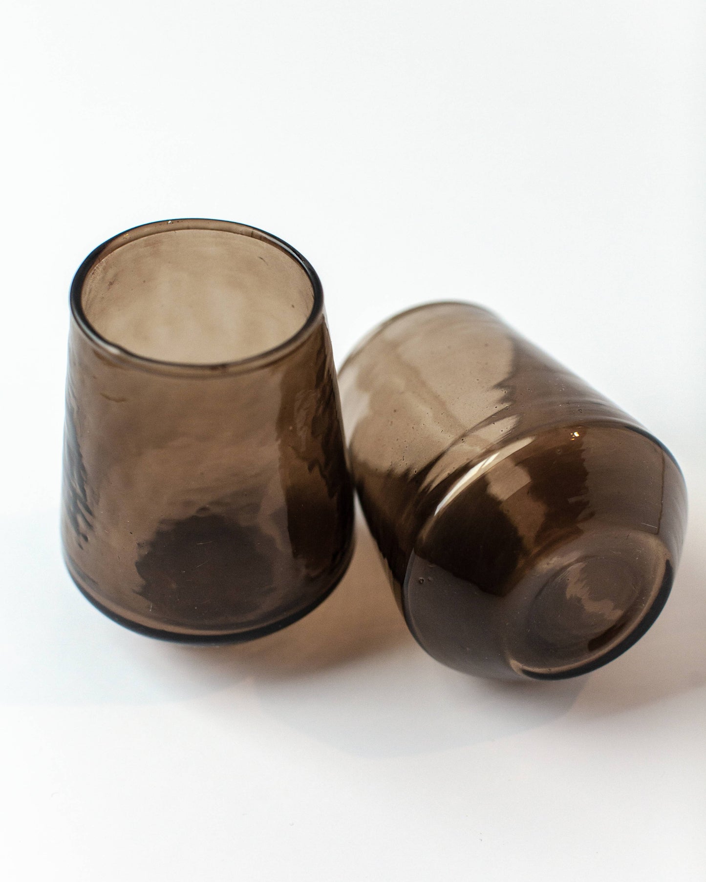 Handblown Hammered Glass Water Tumbler | Pair of 2: Blue