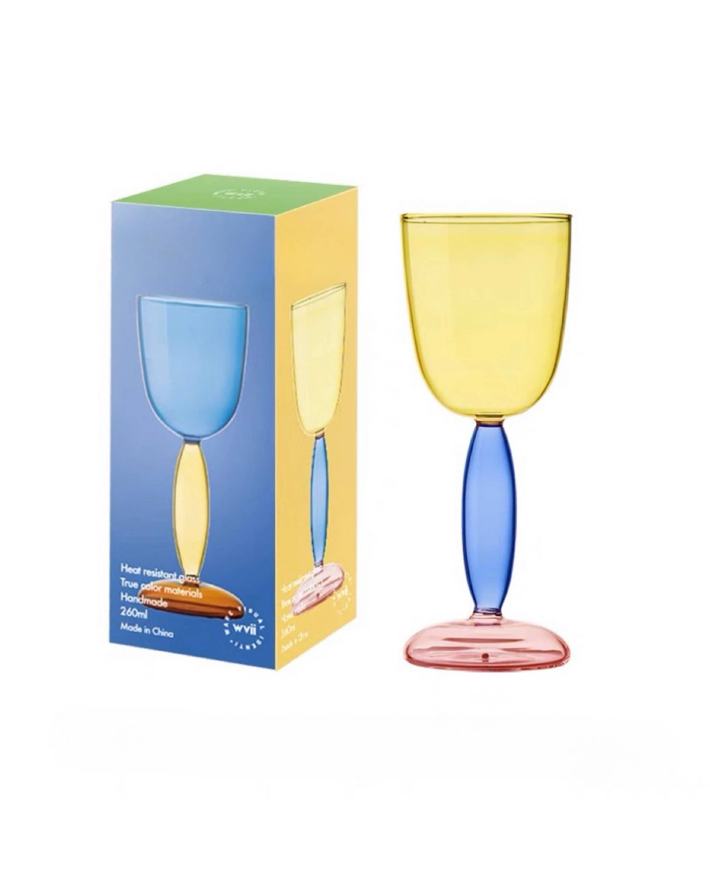 Handblown Coloured Wine Glasses: Burgundy - Sandy Beach