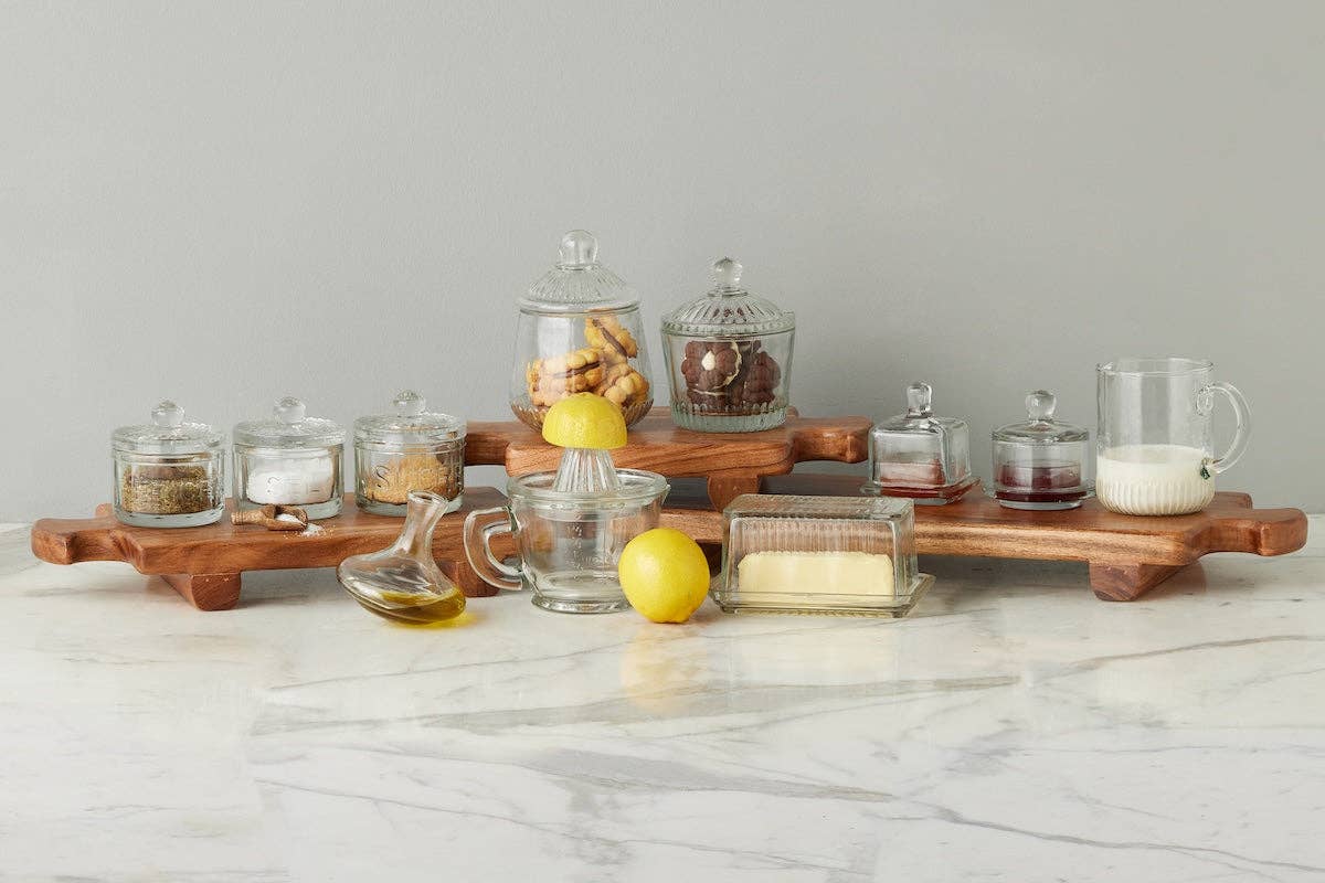 French Glass Bistro Butter Dish