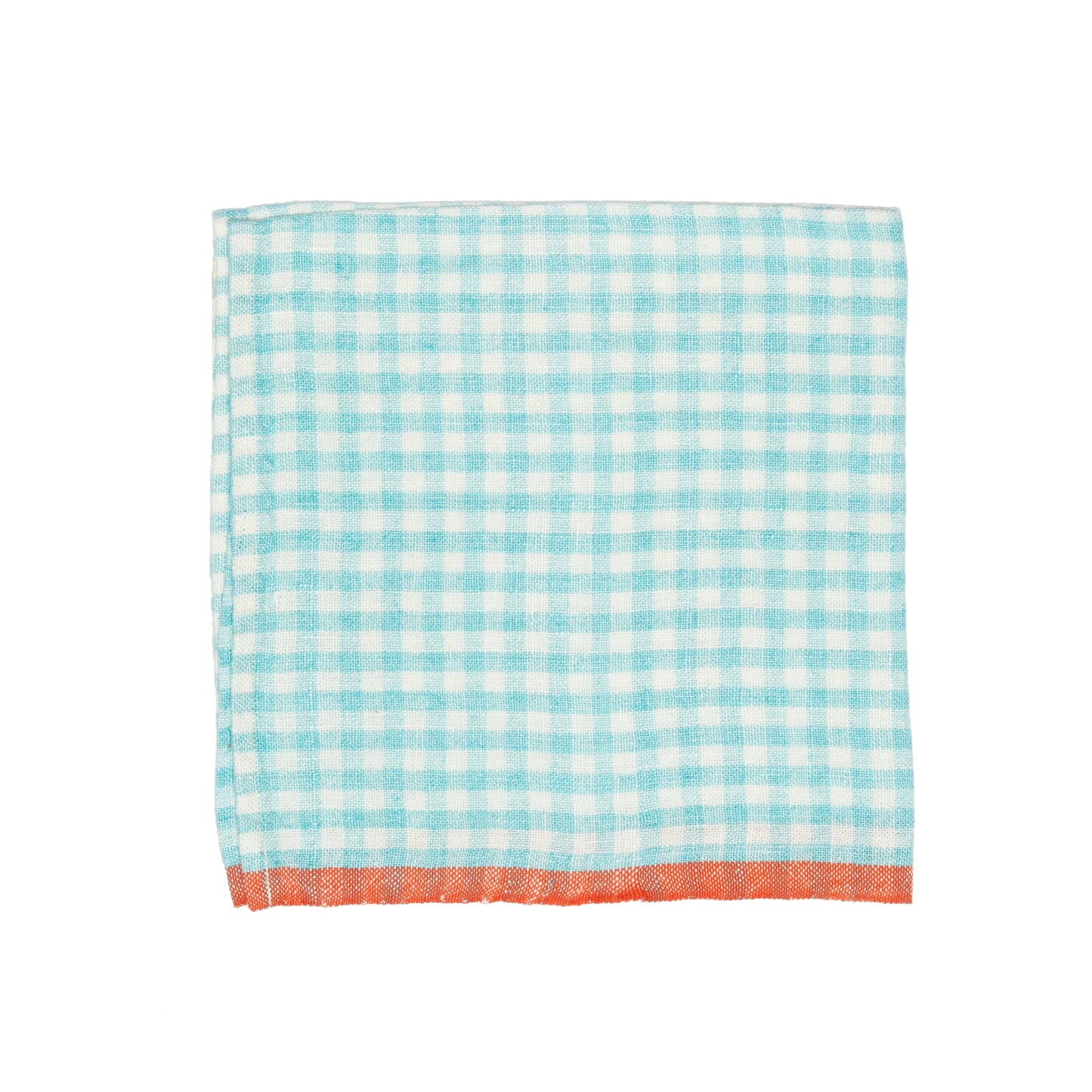 Two-Tone Gingham Aqua/Orange Napkins 20x20 - Set of 4: Aqua/Orange