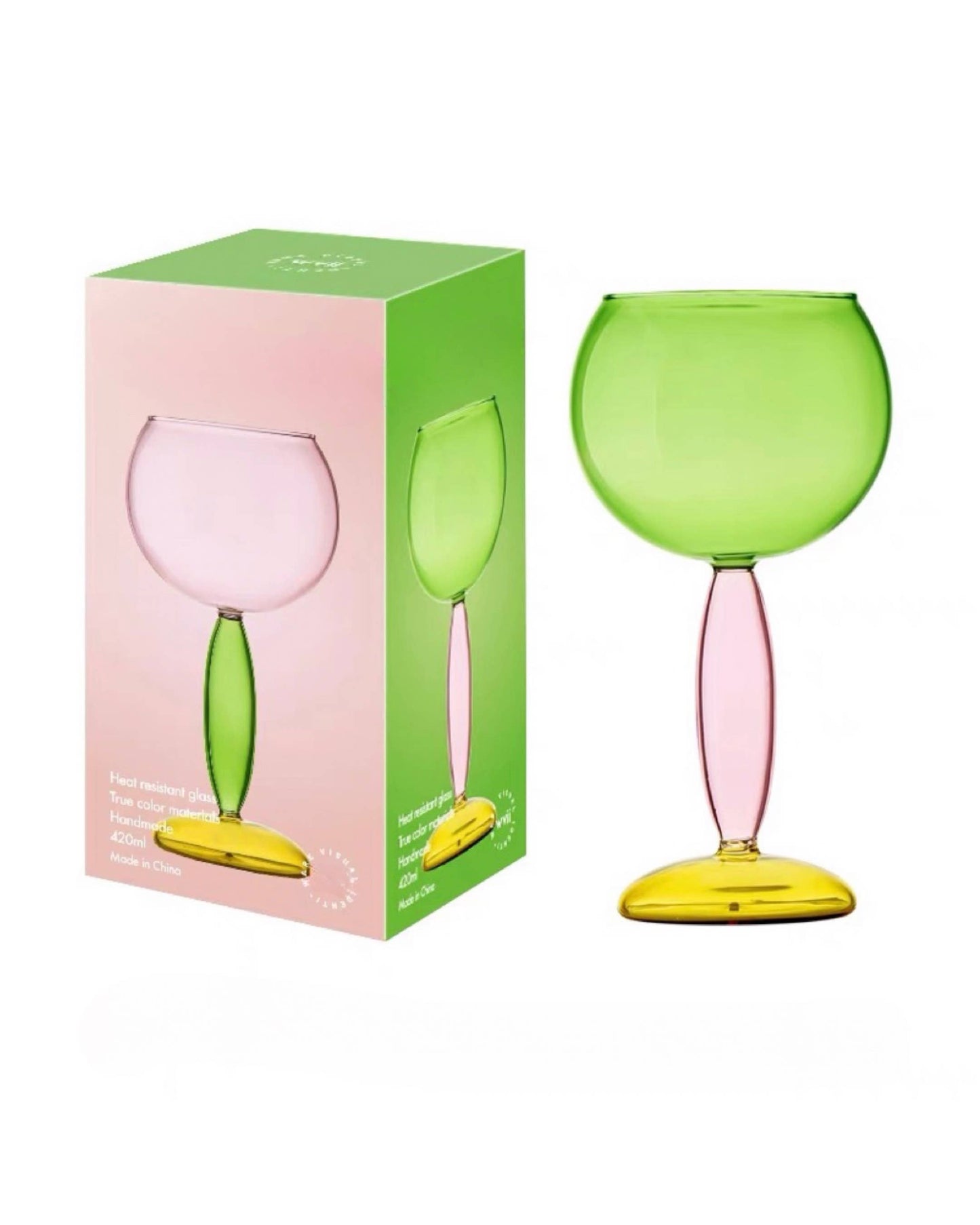 Handblown Coloured Wine Glasses: Burgundy - Sandy Beach