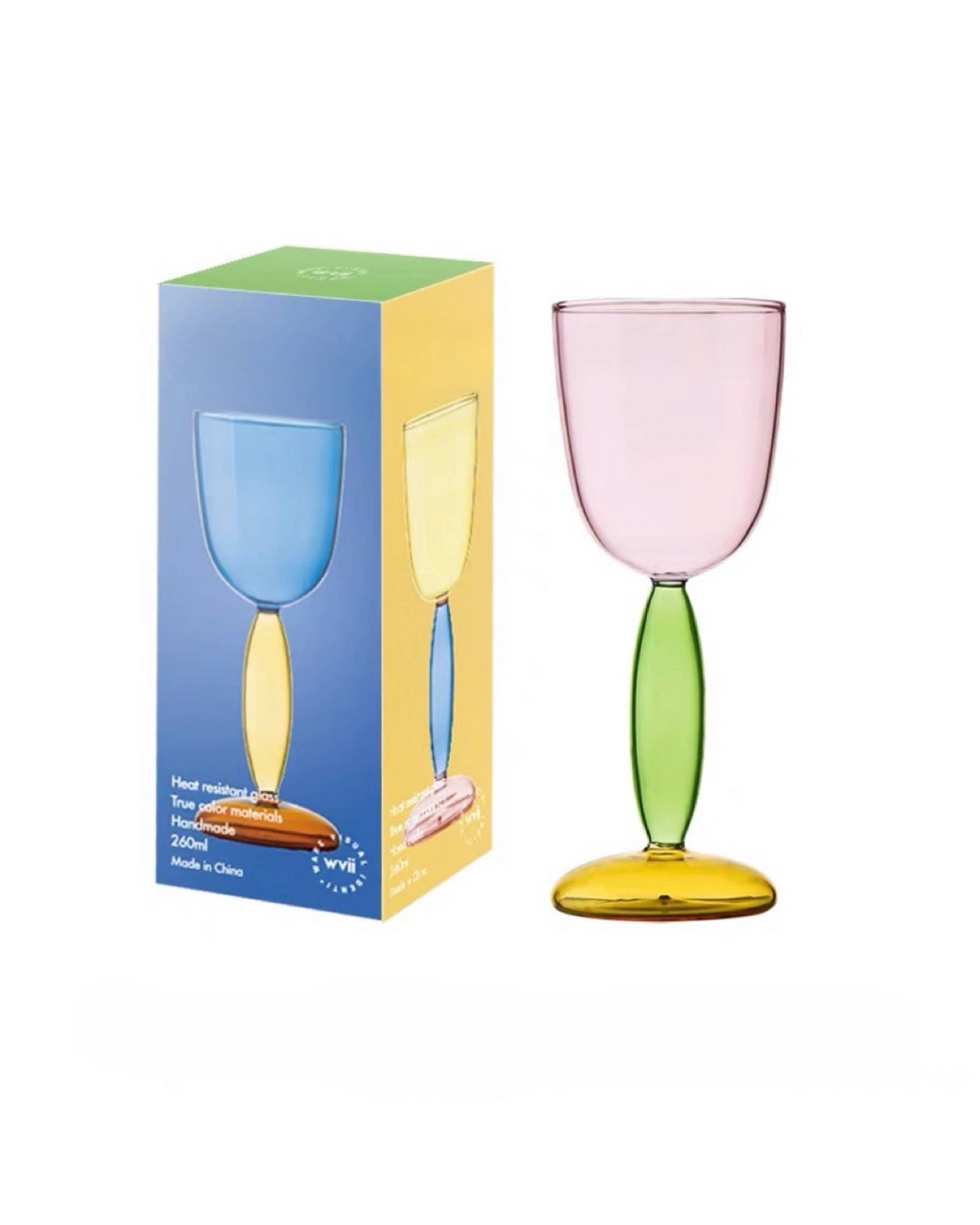 Handblown Coloured Wine Glasses: Burgundy - Sandy Beach