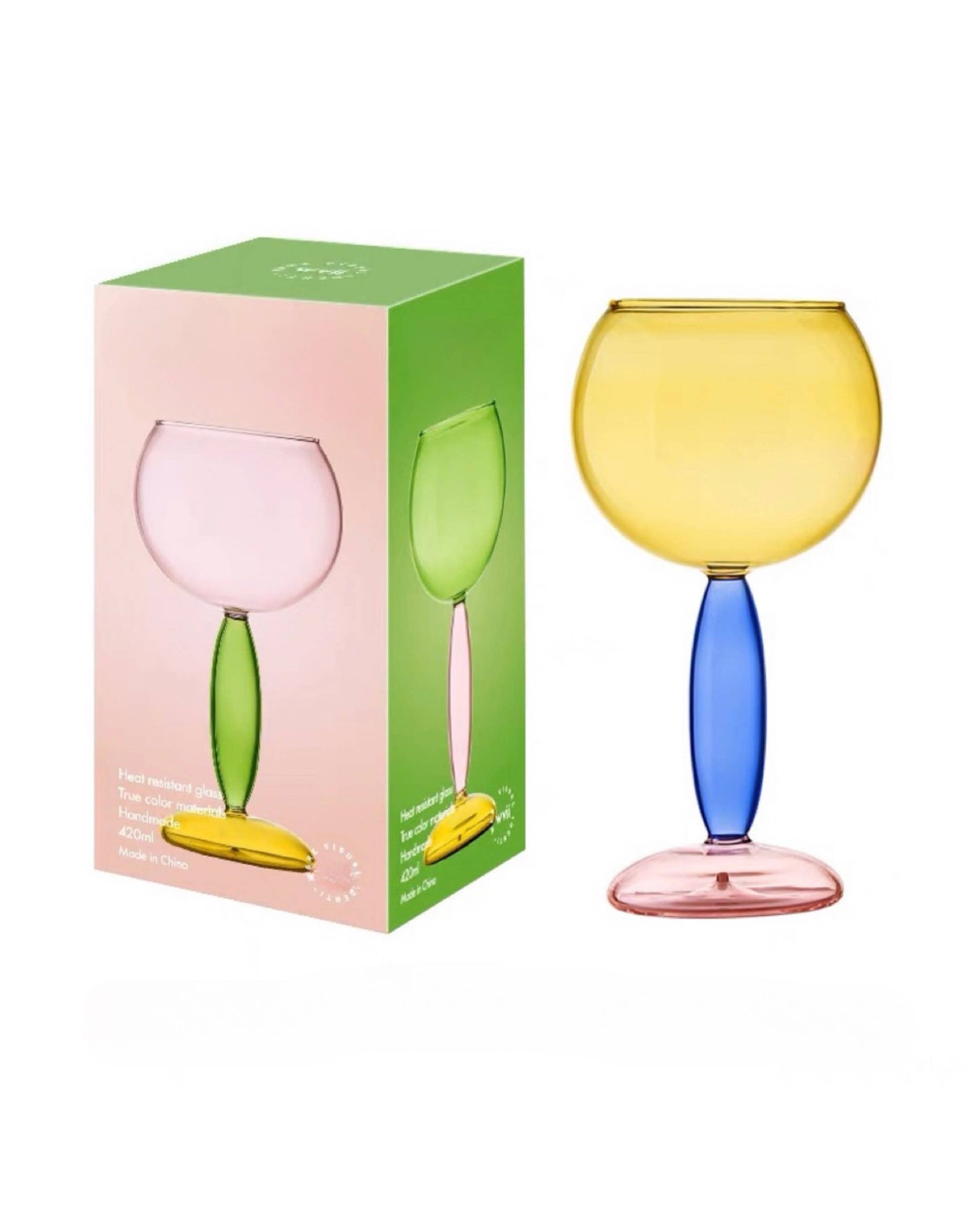 Handblown Coloured Wine Glasses: Burgundy - Sandy Beach